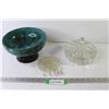 Image 1 : Bag of Clear Marbles - BMP Pedestal Bowl - Lidded Glass Dish