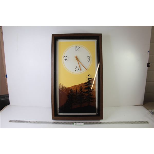 Battery Operated Wall Clock (24 1/2" x 14 1/2"- not running - needs battery?)