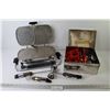 Image 1 : Bar tools w/Whistles - Vintage Waffle Maker (no cord) - Tin of Plastic Cookie Cutters
