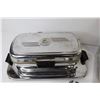 Image 3 : Bar tools w/Whistles - Vintage Waffle Maker (no cord) - Tin of Plastic Cookie Cutters