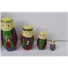 Image 3 : 5 Piece Wooden Nesting Dolls (5 5/8" tall)