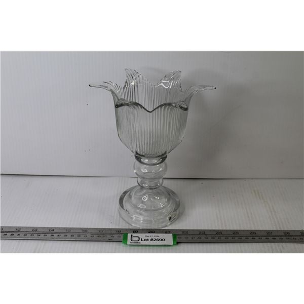 Hand Made Glass Tulip Shape - Portugal (8 1/2" x 6 1/2")