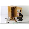Image 1 : Testa Microscope w/Light in Wooden Case