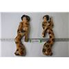 Image 1 : (2) Chalkware Wall Figures - (1960's 15 3/4" long)