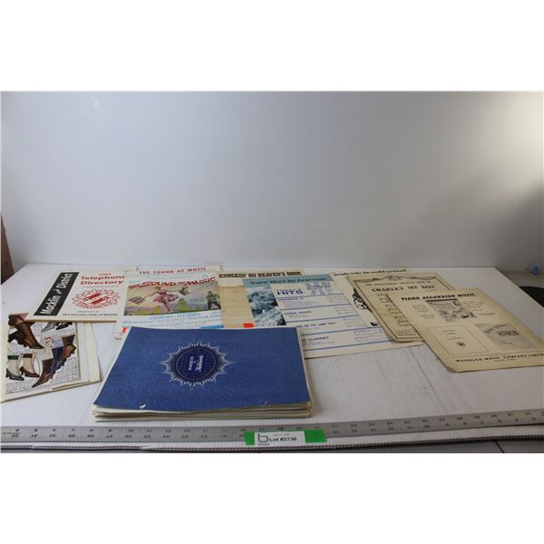 Lot of: Playbill Songs/Music, Telephone Directory, Misc.