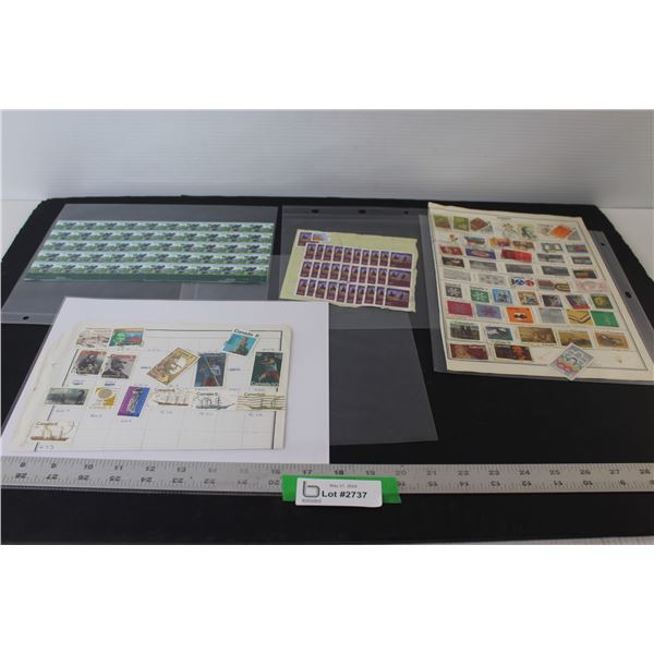 (4) Sheets of Canadian Stamps in Protective Covers