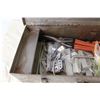 Image 3 : Metal Tool Box w/Furniture Handles, Tin Sheers, Cabinet Clasps, Misc.