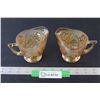 Image 1 : (2) Carnival Glass Creamers - 4" Tall