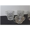 Image 2 : (2) Clear Glass Creamers,, (3) Glass Sugar Dishes