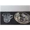 Image 3 : Crystal Candy Dish, (3) Clear Glass Bowl & Cups