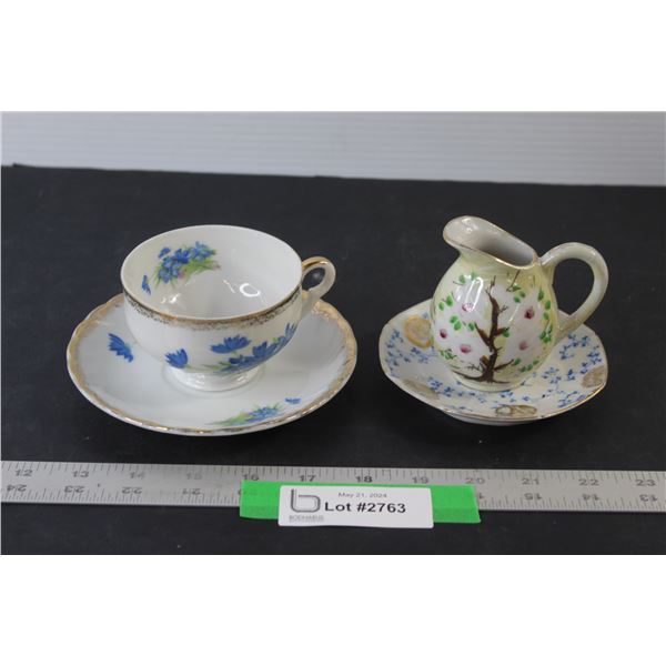 Shafford Teacup Set (Made in England) & Japanese Creamer & Teacup Plate