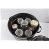 Image 8 : Canning Pot w/Basket & Lid & (8) Sealer Jars of Varying Size w/Glass / Tin Lids and Bands