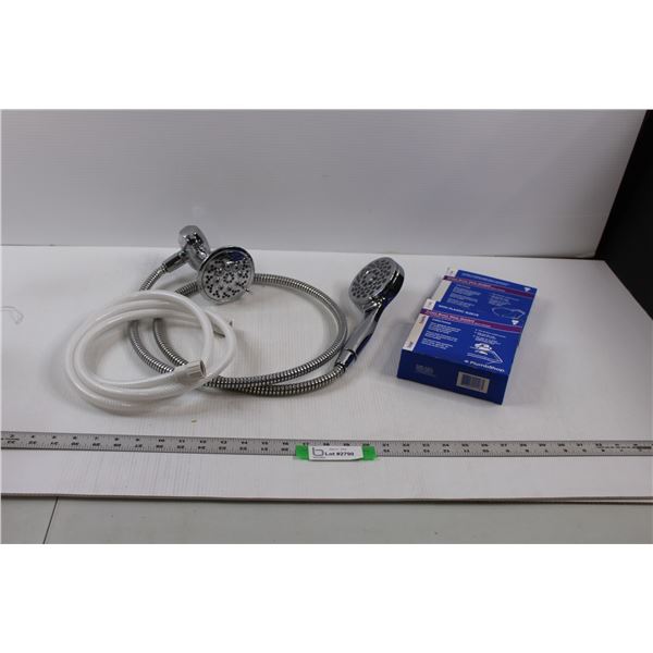 Used Shower Head Combo w/Hand Wand, (2) New Toilet Wax Seals (NIB) & 5' RV Hose w/Female Fittings