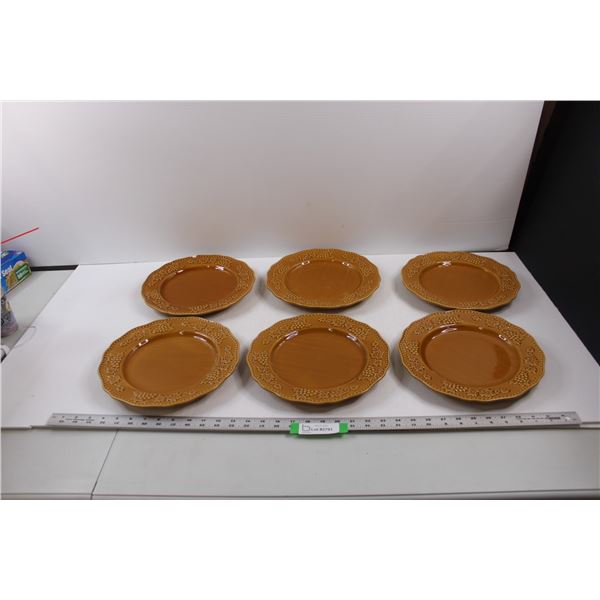 (6) Pier 1 Stoneware Plates - Harvest Gold
