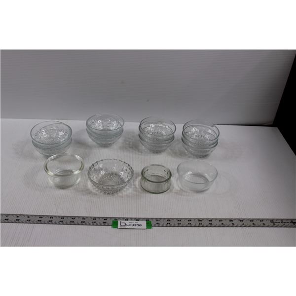 (16 pcs) Glass Dessert Bowls/Food Prep Dishes