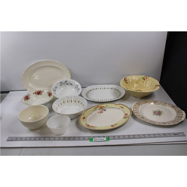 (10 pcs) Serving Bowls/Platters - Fire-King, Johnson Bros., etc.