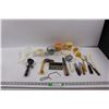 Image 1 : Various Kitchen Items - Can Opener, Spoons, Flippers, Mashers, Strainers, Pasta Spoon, Scoop, Zester