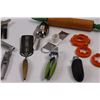 Image 3 : Various Kitchen Items - Scoop, Flipper, Garlic Press, Can Opener, Knife Sharpeners, Rolling Pin, Coo