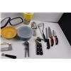 Image 3 : Various Kitchen Items - Storage Containers, Garlic Press, Can Opener, Knives, Masher, Scoop,