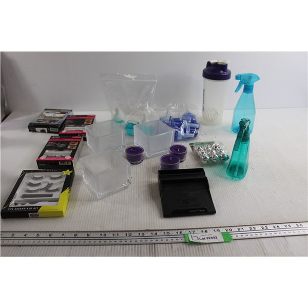 (4) Packs Magnetic Lashes, (3) Candles, Misc.