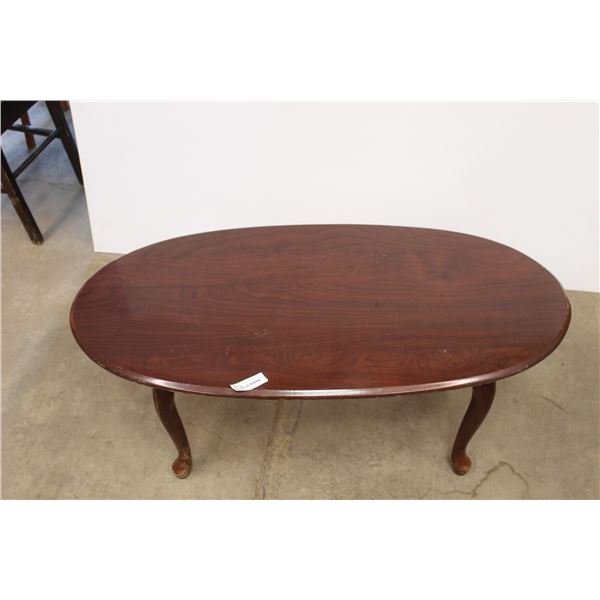 *Wooden Oval Living Room Table - 21" x 42" x 16"H, As Is