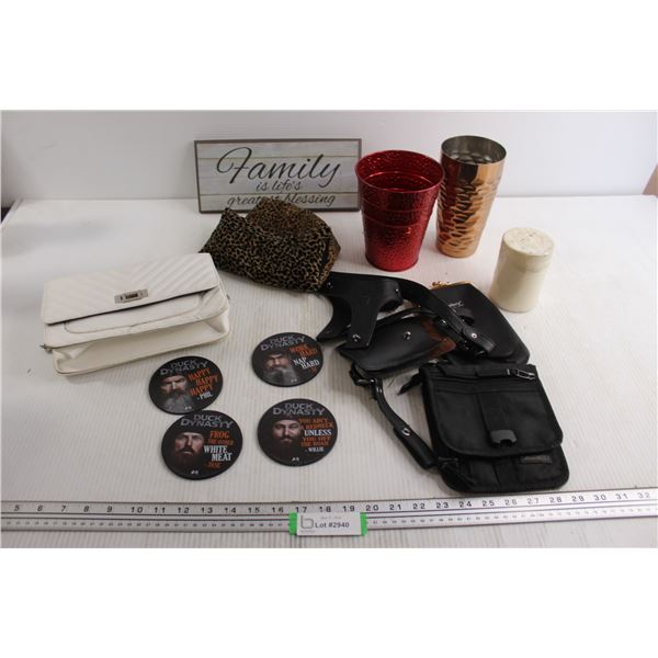 Ardene Bag, (4) Duck Dynasty Coasters, Misc.