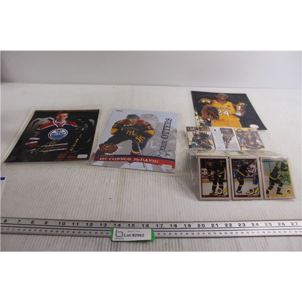 (3) Laminated Sports Posters, (9) Sports Cards