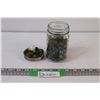 Image 1 : Vintage Glass Marbles in 16 Ounce Mason Jar