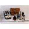 Image 1 : (9) Box Lot of Used Kitchenware: Tin Cannisters: Toaster; Sifter; Coffee Maker & Misc.