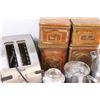 Image 3 : (9) Box Lot of Used Kitchenware: Tin Cannisters: Toaster; Sifter; Coffee Maker & Misc.