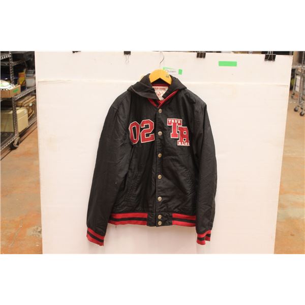 *True Religion Nylon & Nylon Lined Button up Hoodie - Size L Vintage