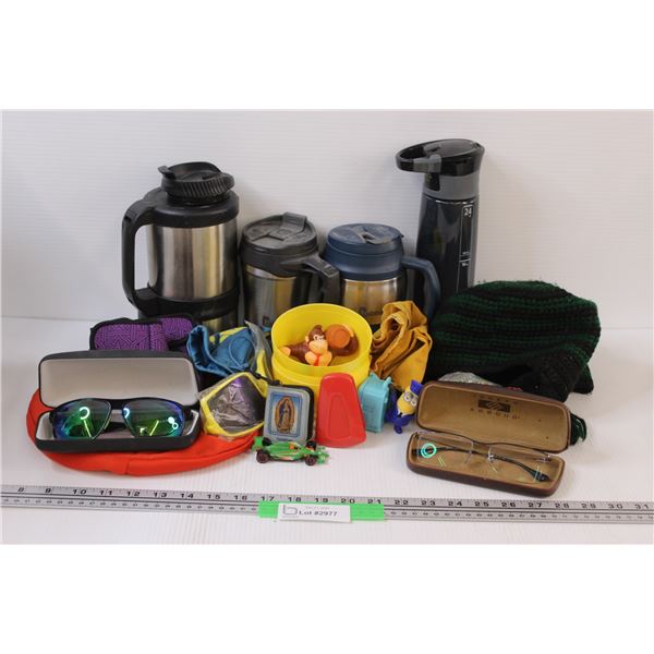 (18) Large Lot of Misc. Items; Bubba Hot Cold Beverage Mugs; Hats; Sunglasses