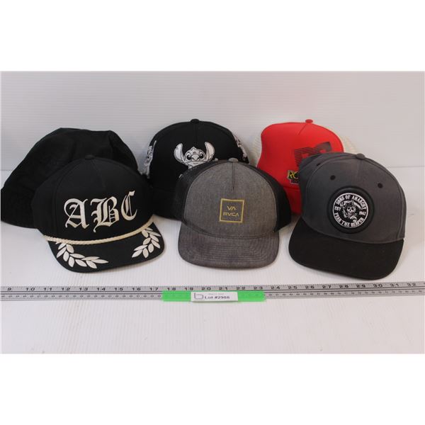 (6) Used Ball Type Caps and 1 Hat