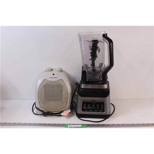 (2) Airworks Small Space Heater - Working; Ninja 9 Cups Food Processor - Untested
