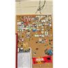 Image 3 : 2 SHELVES OF ASSORTED ITEMS INCLUDING; BOARD GAMES, CORK BOARDS WITH ASSORTED PINS & MORE