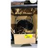 Image 3 : LOT OF ASSORTED ITEMS INCLUDING; SPA FILTERS, FRAMED FIGURE, DESKTOP OPEN FRAME 2 POST RACKS & MORE
