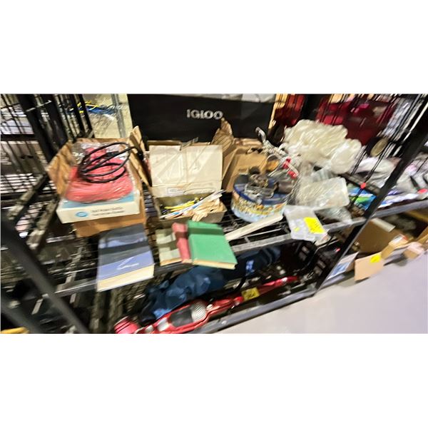LOT OF ASSORTED ITEMS INCLUDING; HOT WATER BOTTLE, CRAFT SUPPLIES & MORE