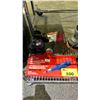 Image 2 : SHELF OF ASSORTED ITEMS INCLUDING; DIE GRINDER, COIL NAILER, ANCHOR & MORE