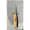 Image 2 : VINTAGE 1986 U.S. ONTARIO JET PILOT SURVIVAL FIGHTING KNIFE WITH LEATHER SCABBARD