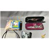 Image 2 : LOT OF ASSORTED ITEMS INCLUDING; KNIVES, DIGITAL CAMERA, SUNGLASSES, COLLECTIBLE CARDS & MORE