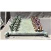 Image 1 : DRAGON MOTIF CHESS SET WITH SKULL MOTIF CHESS BOARD (SOME PIECES BROKEN)