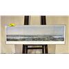 Image 1 : FRAMED PRINT OF VANCOUVER B.C. "A VIEW FROM THE NORTH SHORE" 49.5" X 16" (SOME FRAME DAMAGE)
