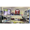 Image 2 : RACK OF ASSORTED ITEMS INCLUDING; SNOW SLEDS, BLACK & DECKER BATTERY CHARGER, NAIL GRINDER & MORE