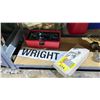 Image 2 : SHELF OF ASSORTED ITEMS INCLUDING; MILWAUKEE CORDLESS DRILL WITH BATTERY, 10LBS DUMBBELL, STANLET