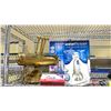 Image 2 : SHELF OF ASSORTED ITEMS INCLUDING; WATERPIK WATERFLOSSER, DESK LAMP, MATCHES & MORE