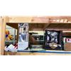 Image 2 : SHELF OF ASSORTED ITEMS INCLUDING; CANUCKS NUTCRACKER, HARLEY DAVIDSON DIE CAST MODEL, GI JOE
