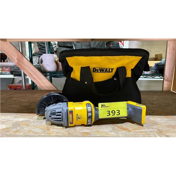 DEWALT CORDLESS ANGLE GRINDER WITH CARRYING BAG (NO BATTERY, NO CHARGER)