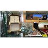 Image 2 : SHELF OF ASSORTED ITEMS INCLUDING; BULOVA WALL CLOCK, COOKIE JAR, TEA SET & MORE