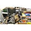 Image 2 : SHELF OF ASSORTED ITEMS INCLUDING; DRILL, TIRE CHAINS, ROTARY TOOL & MORE