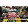 Image 3 : SHELF OF ASSORTED ITEMS INCLUDING; MAKITA WOOL BONNET SANDING DISC, MILWAUKEE CORDLESS DRILLS WITH